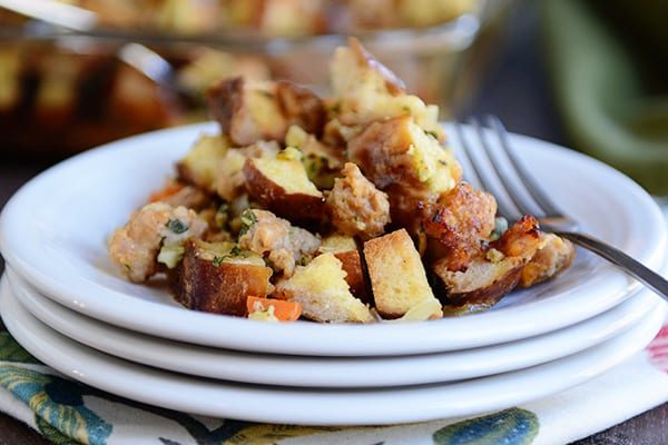 Pretzel and Sausage Stuffing