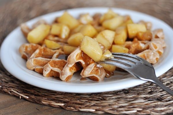 Apple Cinnamon Waffles with Cinnamon Syrup