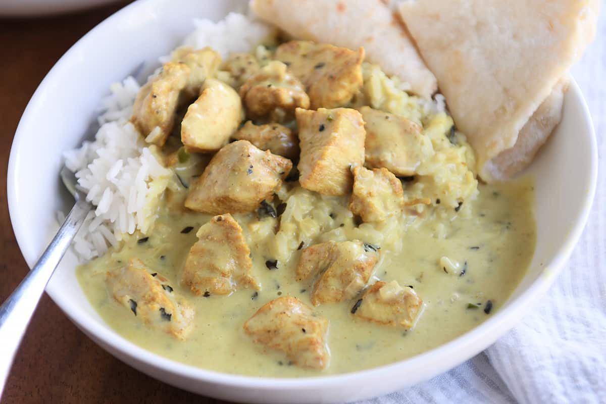 Basil Chicken in Coconut Curry Sauce