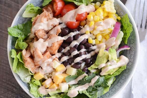 BBQ Chicken Salad Cilantro Lime Rice Bowls