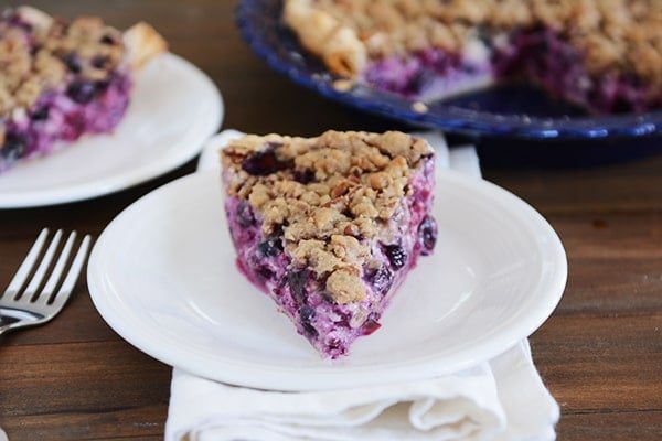 Blueberry Custard Pie with Buttery Pecan Streusel