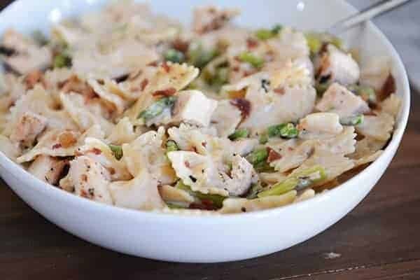 Bowtie Chicken and Asparagus Alfredo