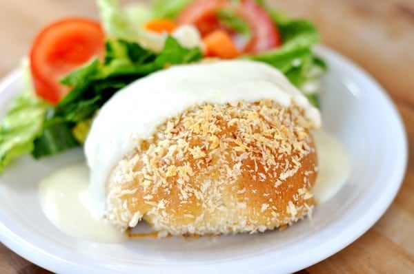 Chicken Pillows with Creamy Parmesan Sauce
