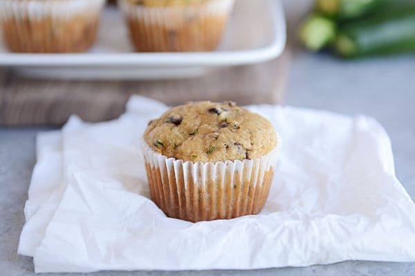 Whole Grain Chocolate Chip Zucchini Muffins