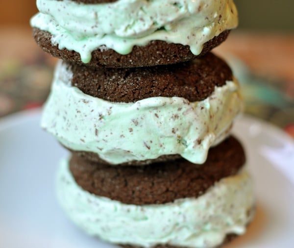 Chocolate-Mint Chip Ice Cream Sandwiches