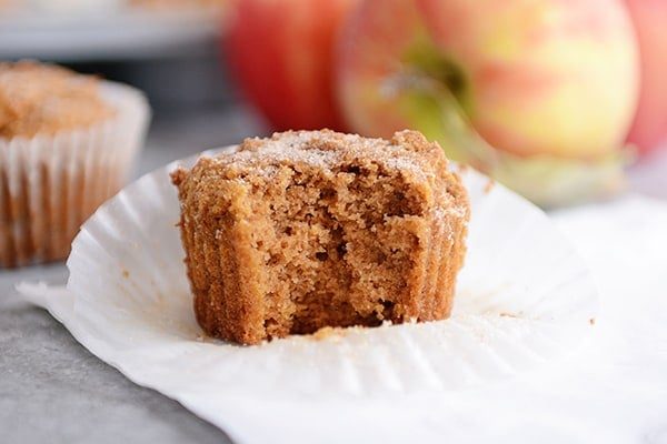 Cinnamon and Sugar Dusted Applesauce Muffins