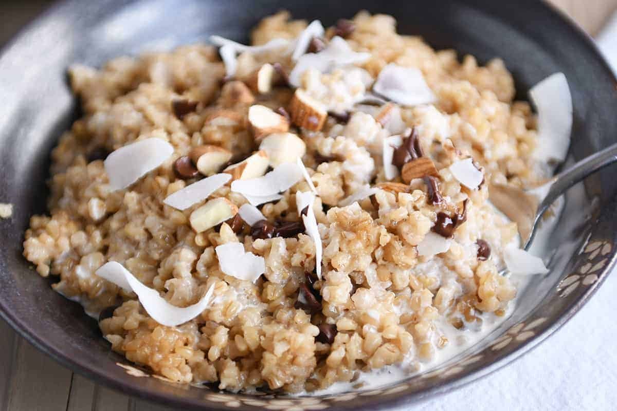 Creamy Coconut Milk Steel Cut Oats {Instant Pot or Slow Cooker}