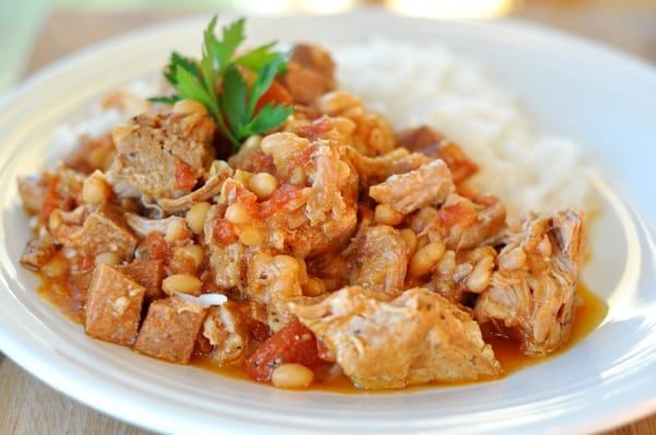 Country-Style Pork and White Beans {Slow Cooker}