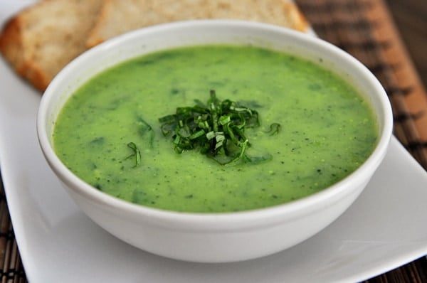 No-Cream Creamy Basil Spinach Soup