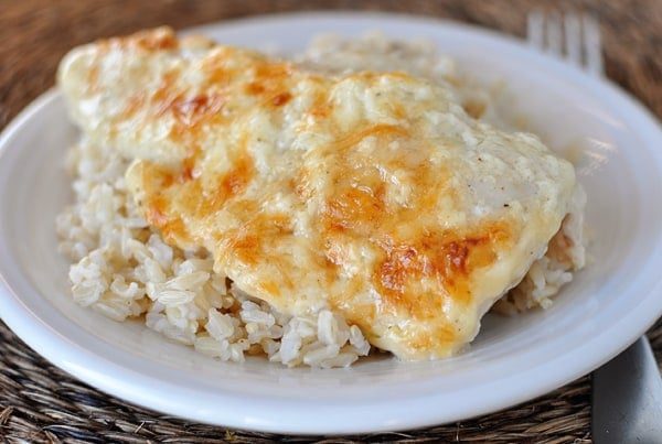 Creamy Swiss Cheese Chicken Bake