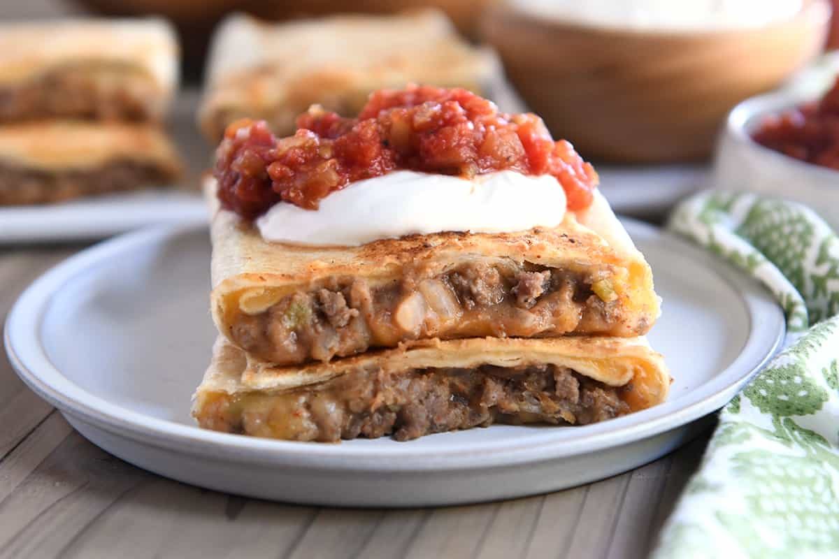 Crispy Beef and Bean Wraps