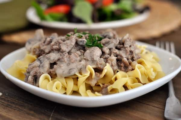 Delicious Ground Beef {or Turkey} Stroganoff