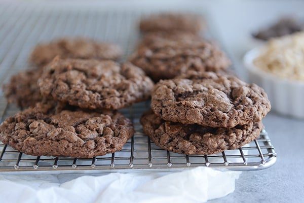 Double Chocolate Oatmeal Chocolate Chip Cookies