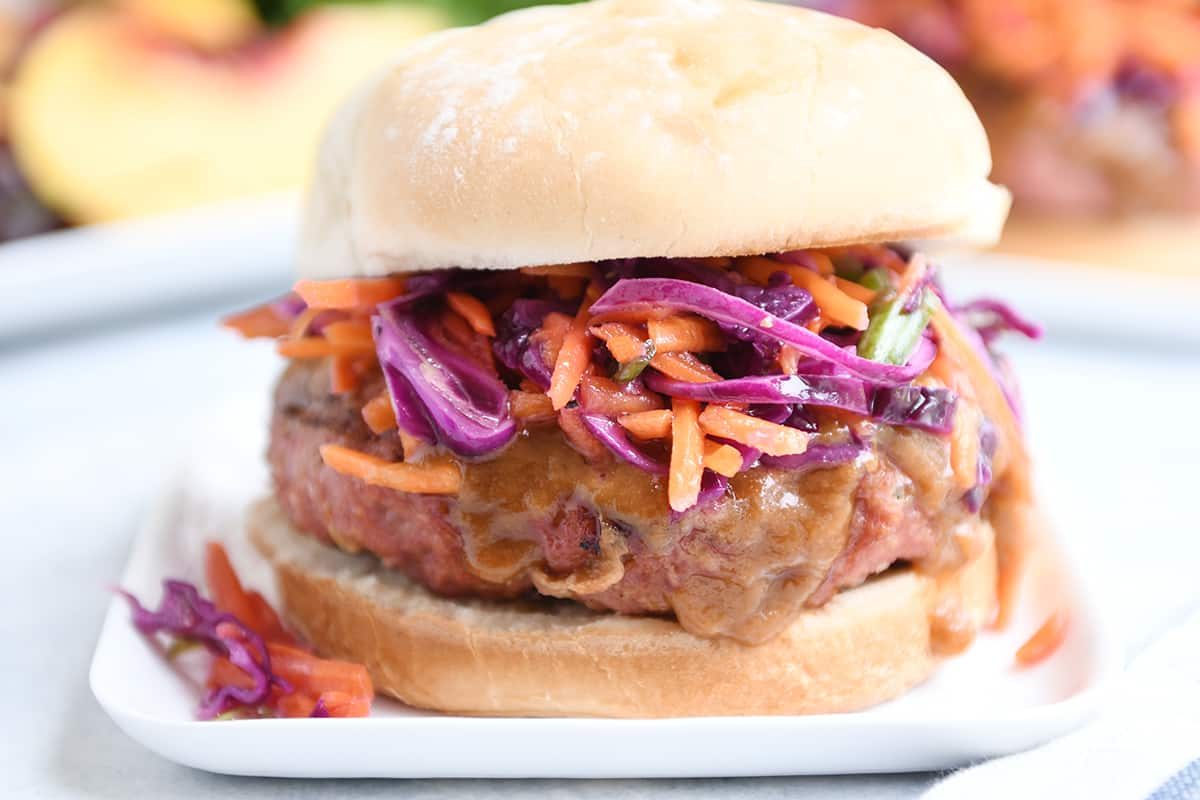Easy Thai Burgers with Peanut Sauce