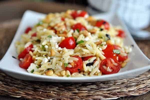 Fast and Fresh Orzo Salad with Tomatoes, Basil and Feta