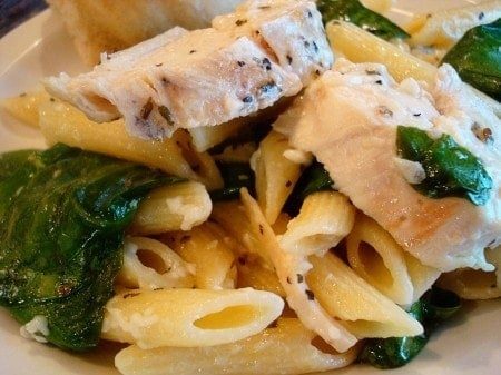 Garlic Chicken Pasta with Spinach