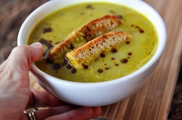 Green Lentil Soup with Curried Brown Butter