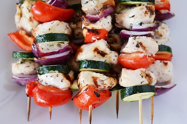 Grilled Greek Chicken Kebabs with Simple Tzatziki Sauce