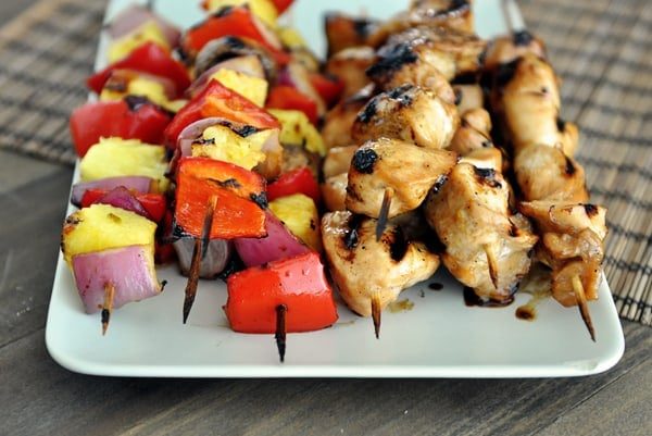 Grilled Honey Chicken and Veggie Kebabs
