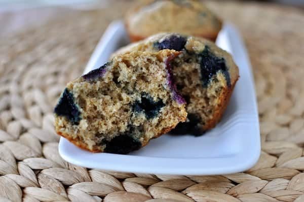 Healthy Banana Blueberry Muffins
