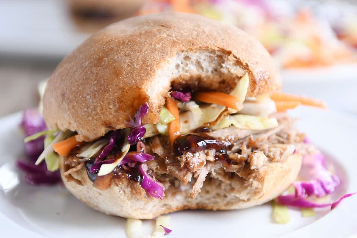 Honey Balsamic BBQ Pork Sandwiches {Instant Pot or Slow Cooker}