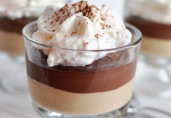Layered Peanut Butter and Milk Chocolate Puddings