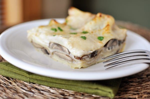 Mushroom Lasagna with White Sauce
