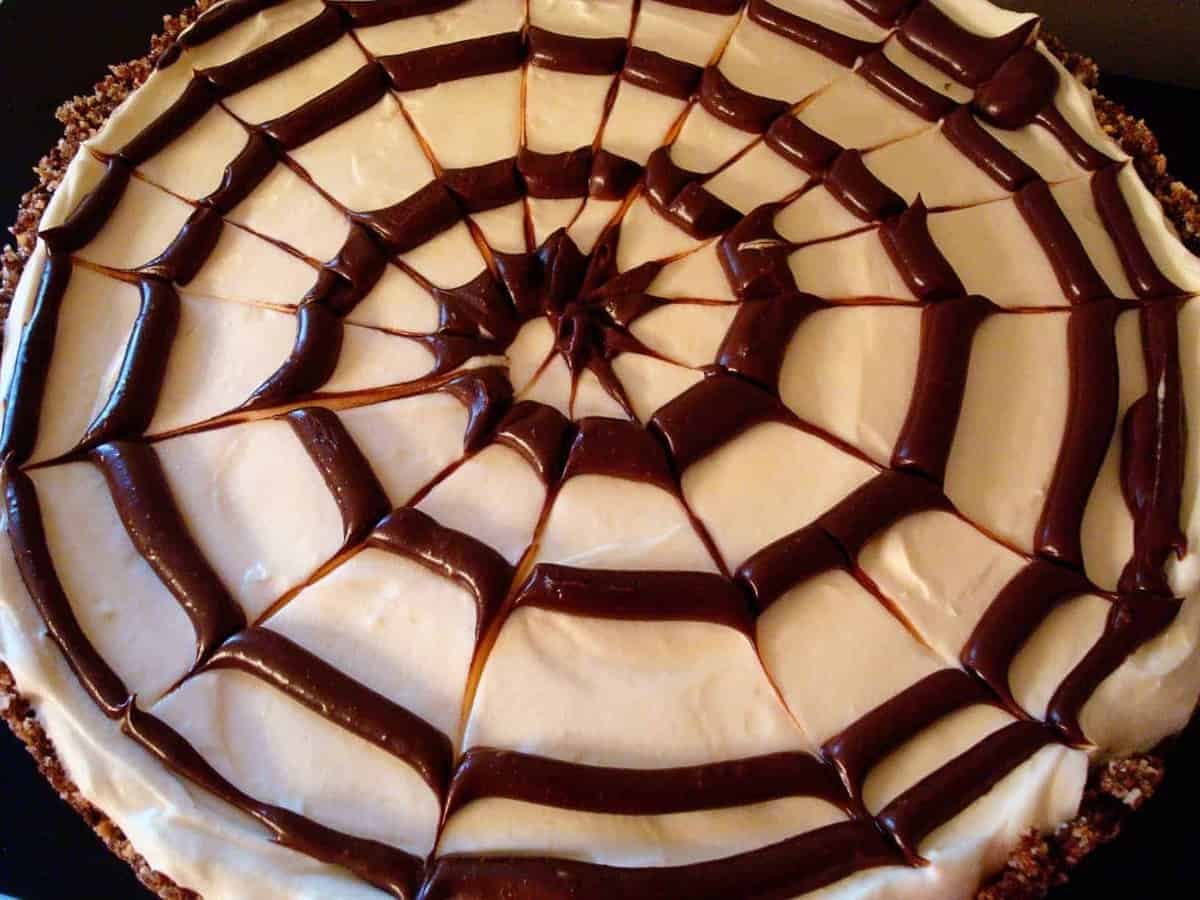 No-Bake Spiderweb Cheesecake
