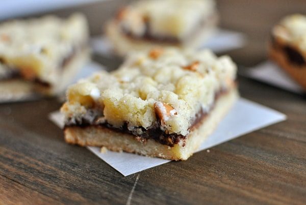 Nutella Butterscotch Crumble Bars