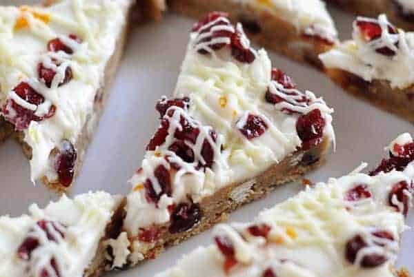 Orange Zested Cranberry White Chocolate Bliss Bars