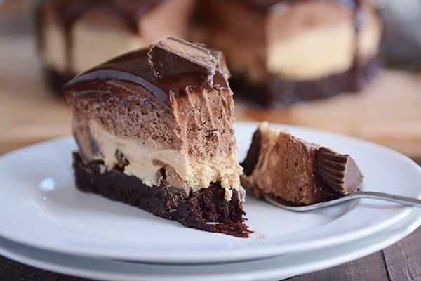 Peanut Butter Chocolate Mousse Brownie Cake