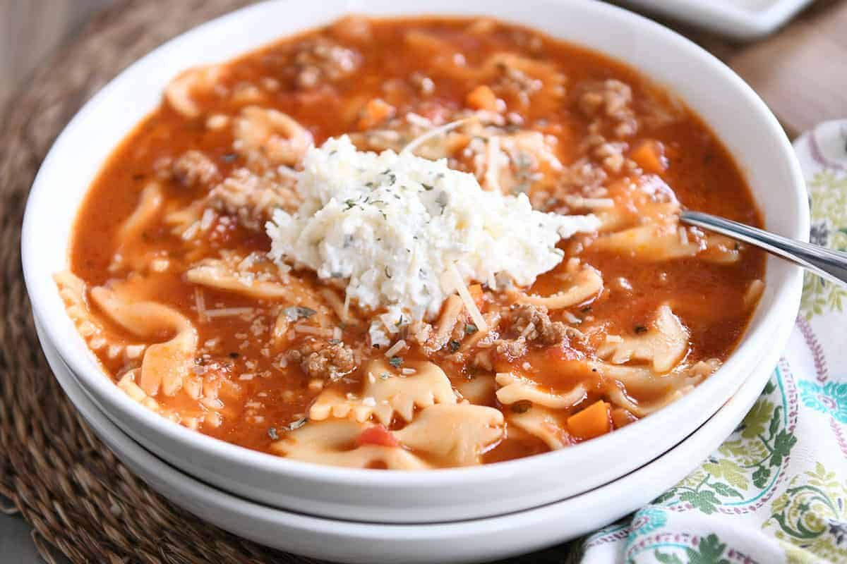 Pressure Cooker Lasagna Soup