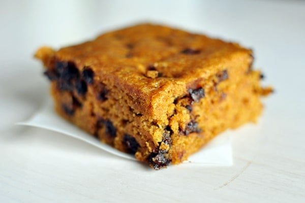 Pumpkin Blondies with Chocolate Chips
