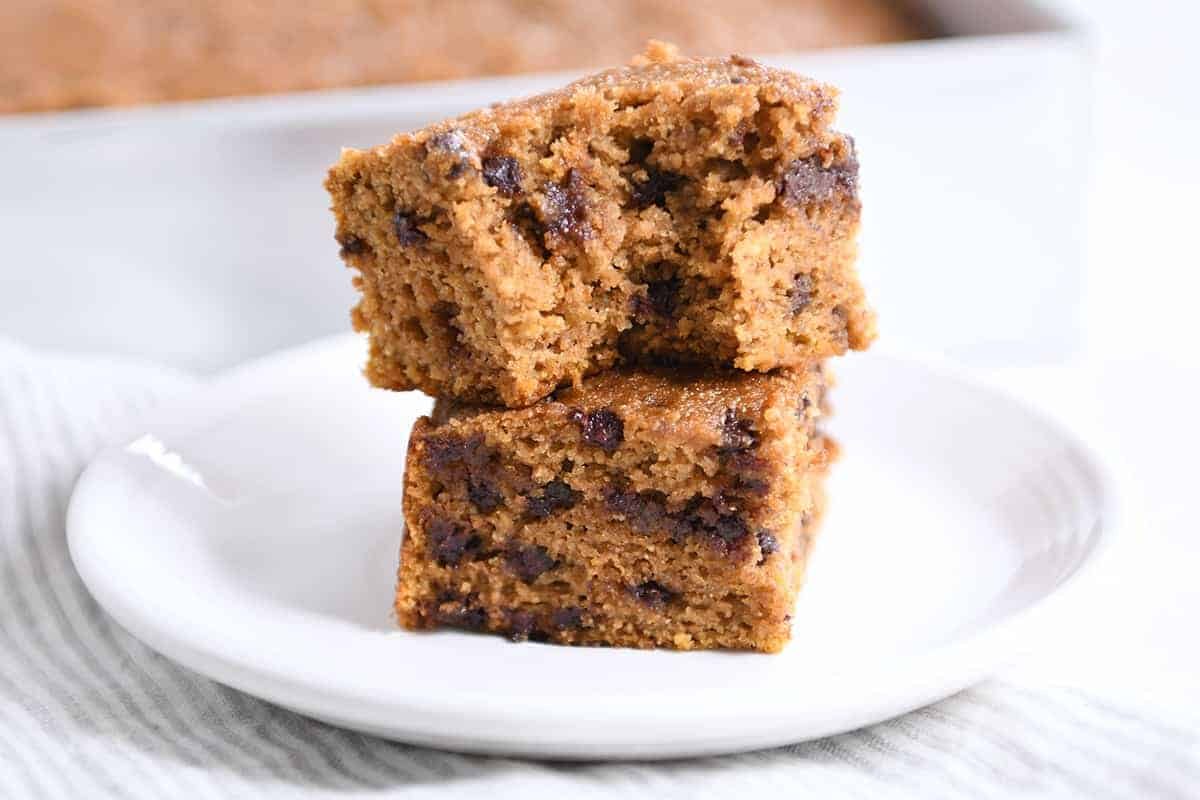 Whole Grain Pumpkin Chocolate Chip Snack Cake
