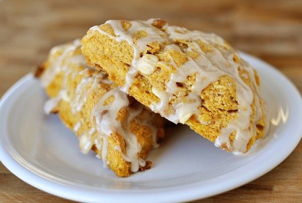 Pumpkin Scones with Ginger Glaze