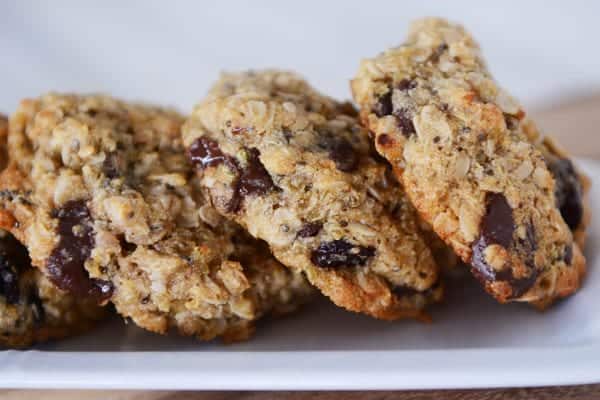 Quinoa Chocolate Chip Oatmeal Granola Cookies