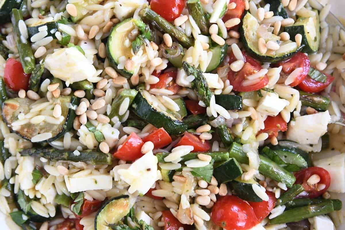 Roasted Asparagus Lemon Orzo Salad