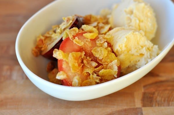 Roasted Fruit with Streusel Topping
