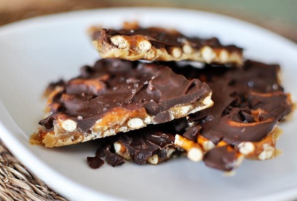 Salted Chocolate Toffee Pretzel Bark