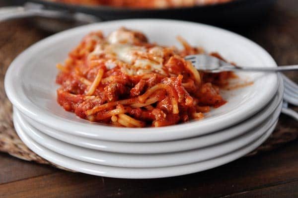 Skillet Baked Spaghetti