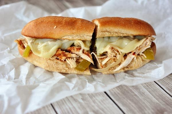 Slow Cooker Chicken Philly Sandwiches