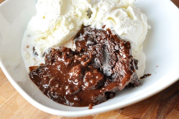 Slow Cooker Hot Fudge Peanut Butter Pudding Cake