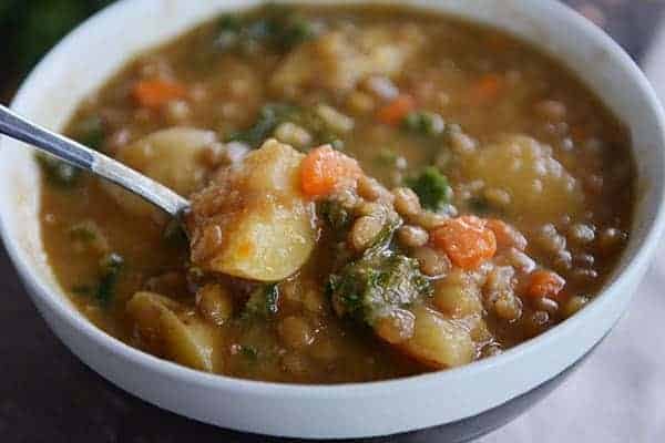 Pressure Cooker Smoky Lentil and Potato Soup