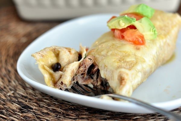 Smothered Sweet Pork Burritos