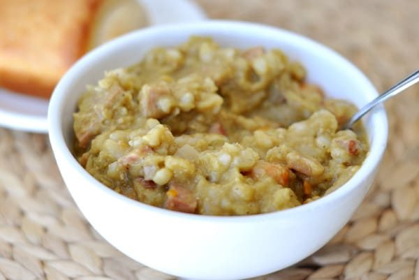 Split Pea Soup with Barley and Ham {Slow Cooker}