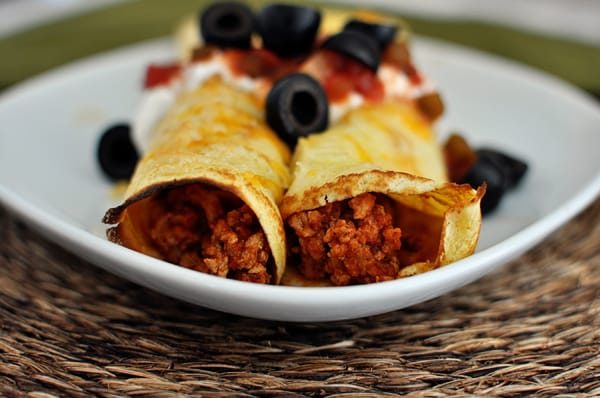 Taco Enchiladas with Cornmeal Crepes