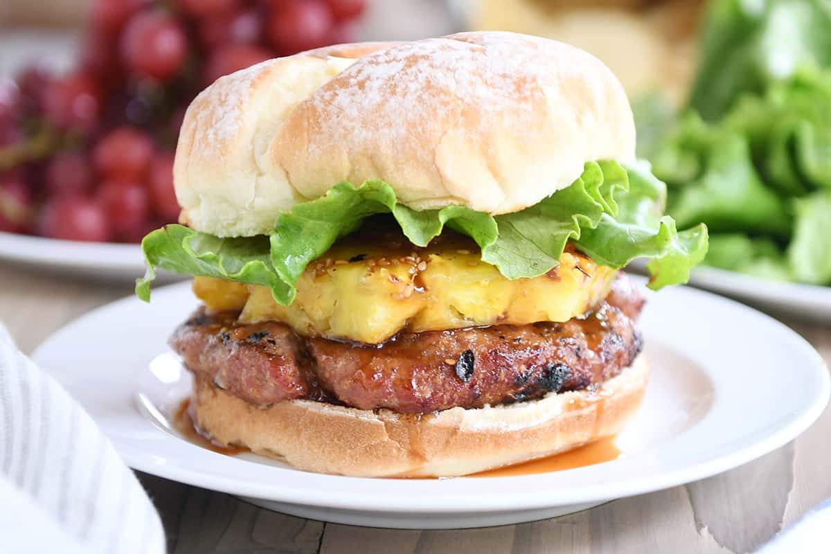 Teriyaki Turkey Burgers with Grilled Pineapple