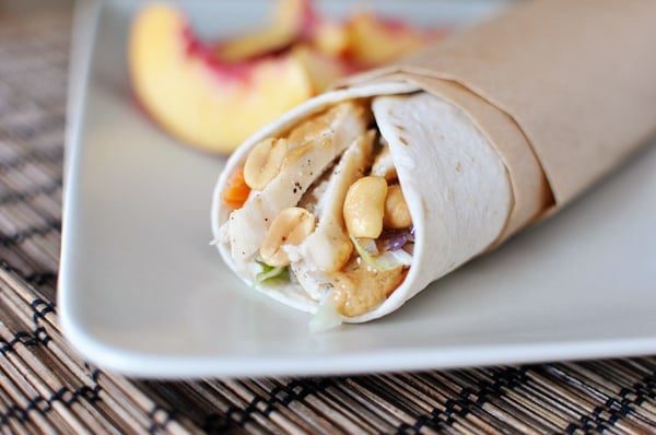 Thai Chicken Wraps with Peanut Sauce