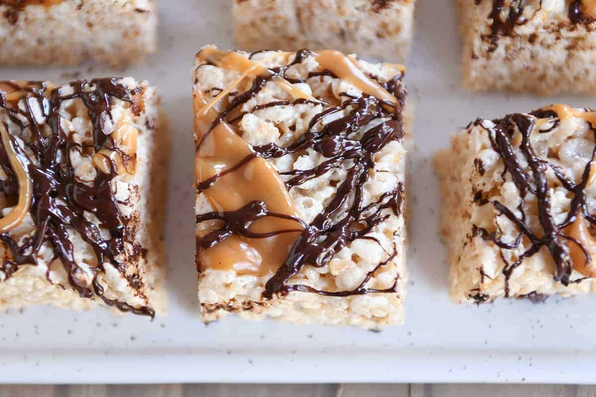 Toasted Coconut Caramel Rice Krispie Treats