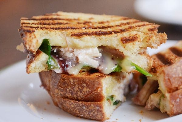 Turkey Brie Cranberry Spinach Panini